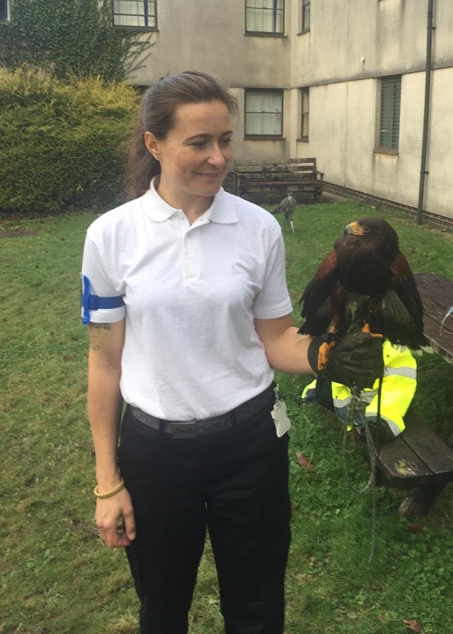 Amy with a Harris’s Hawk